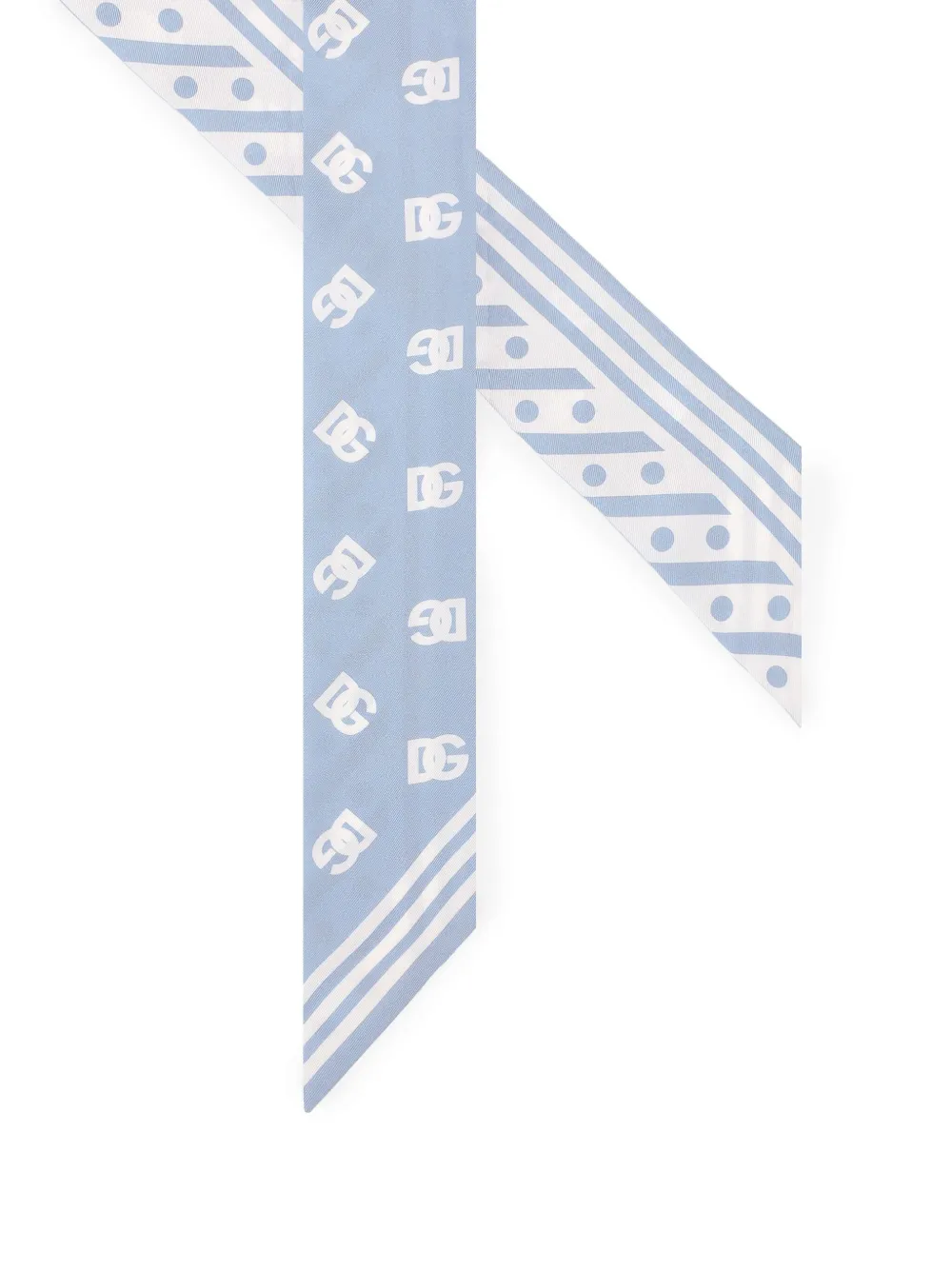Dolce & Gabbana Zijden sjaal met DG-logo Blauw