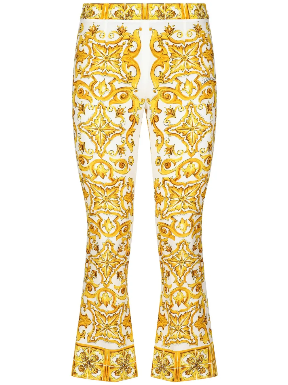 Dolce & Gabbana Majolica Print Trousers In Yellow