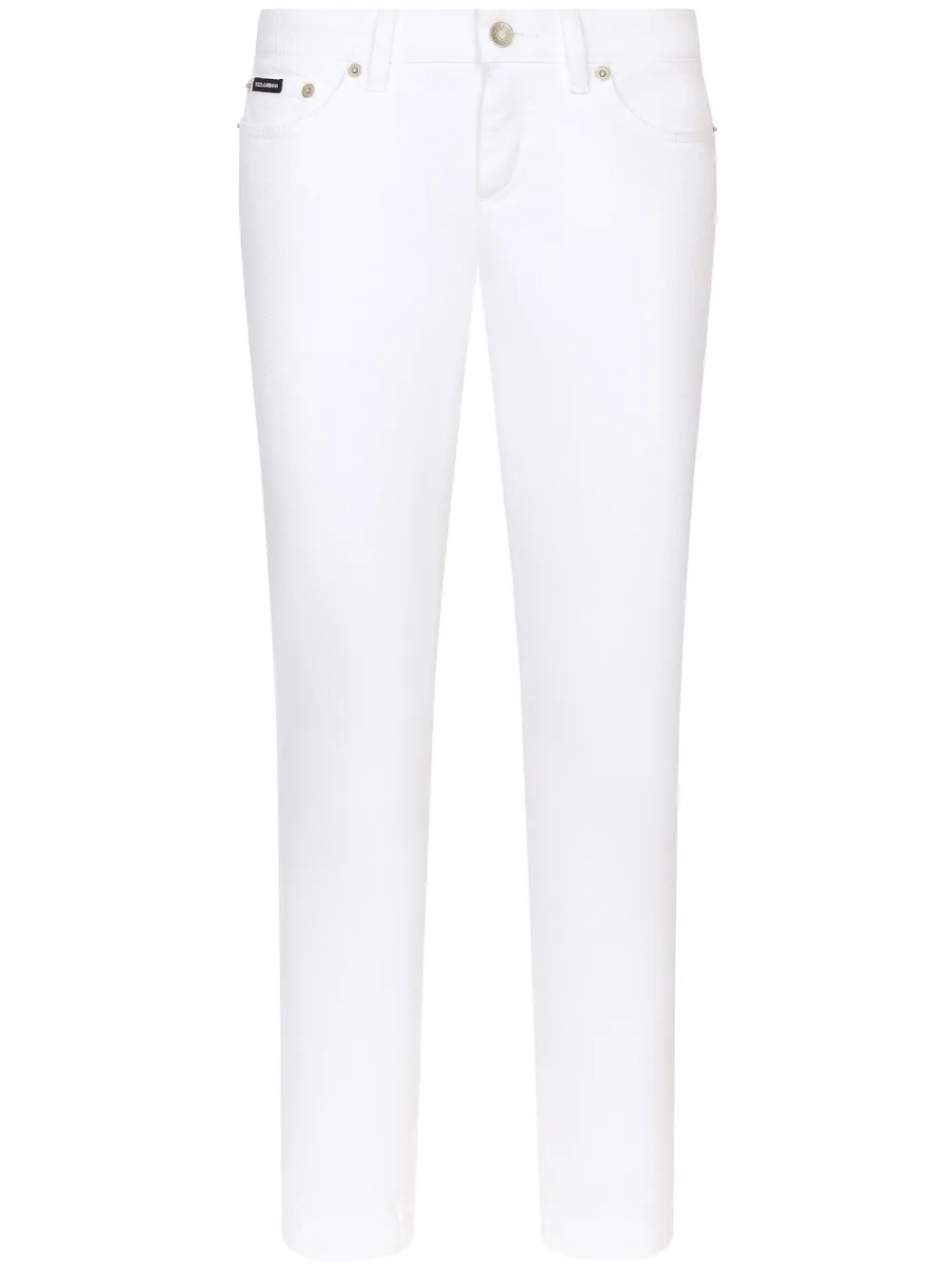 Shop Dolce & Gabbana Low-rise Skinny Jeans In White
