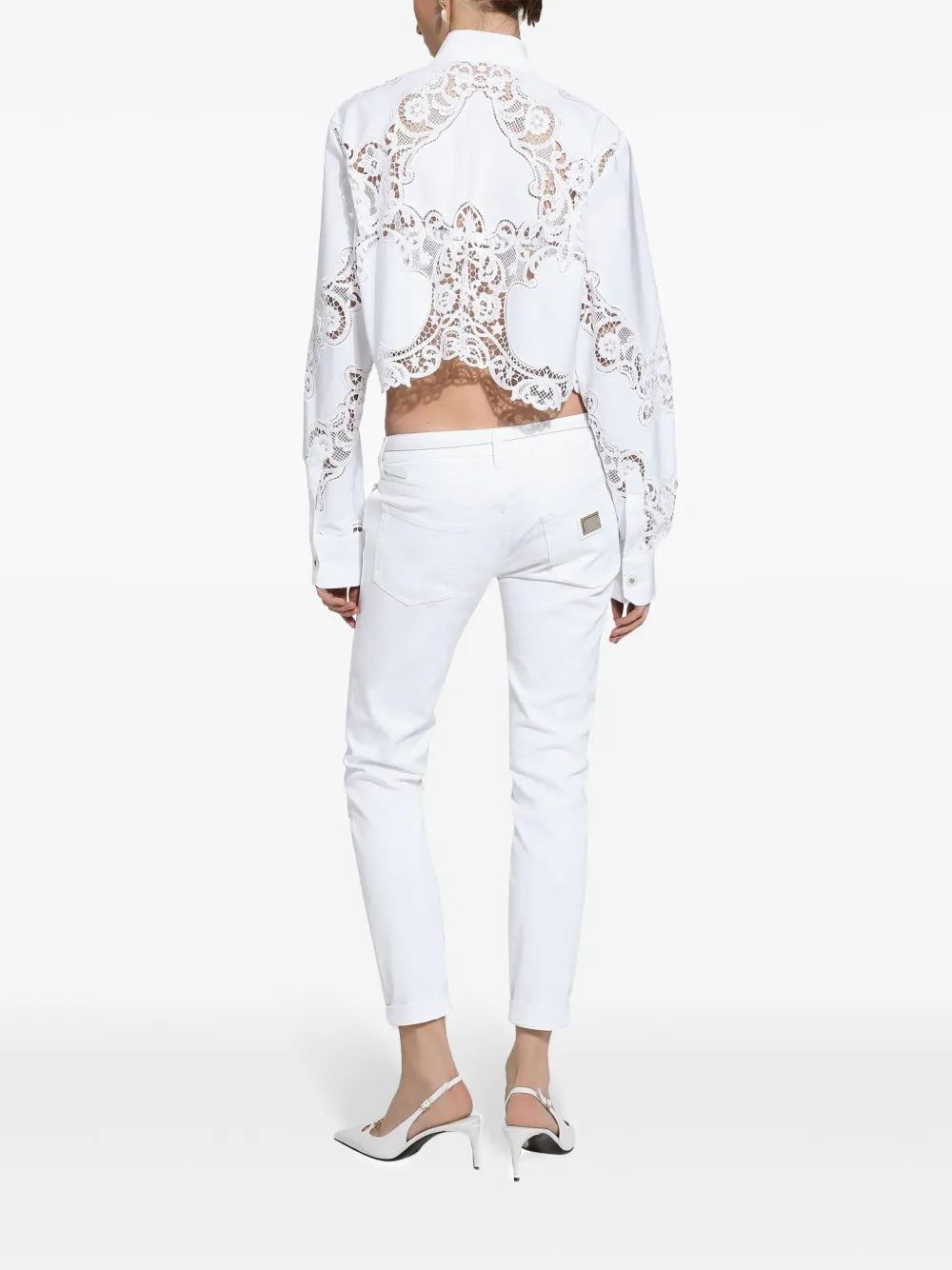 Shop Dolce & Gabbana Low-rise Skinny Jeans In White