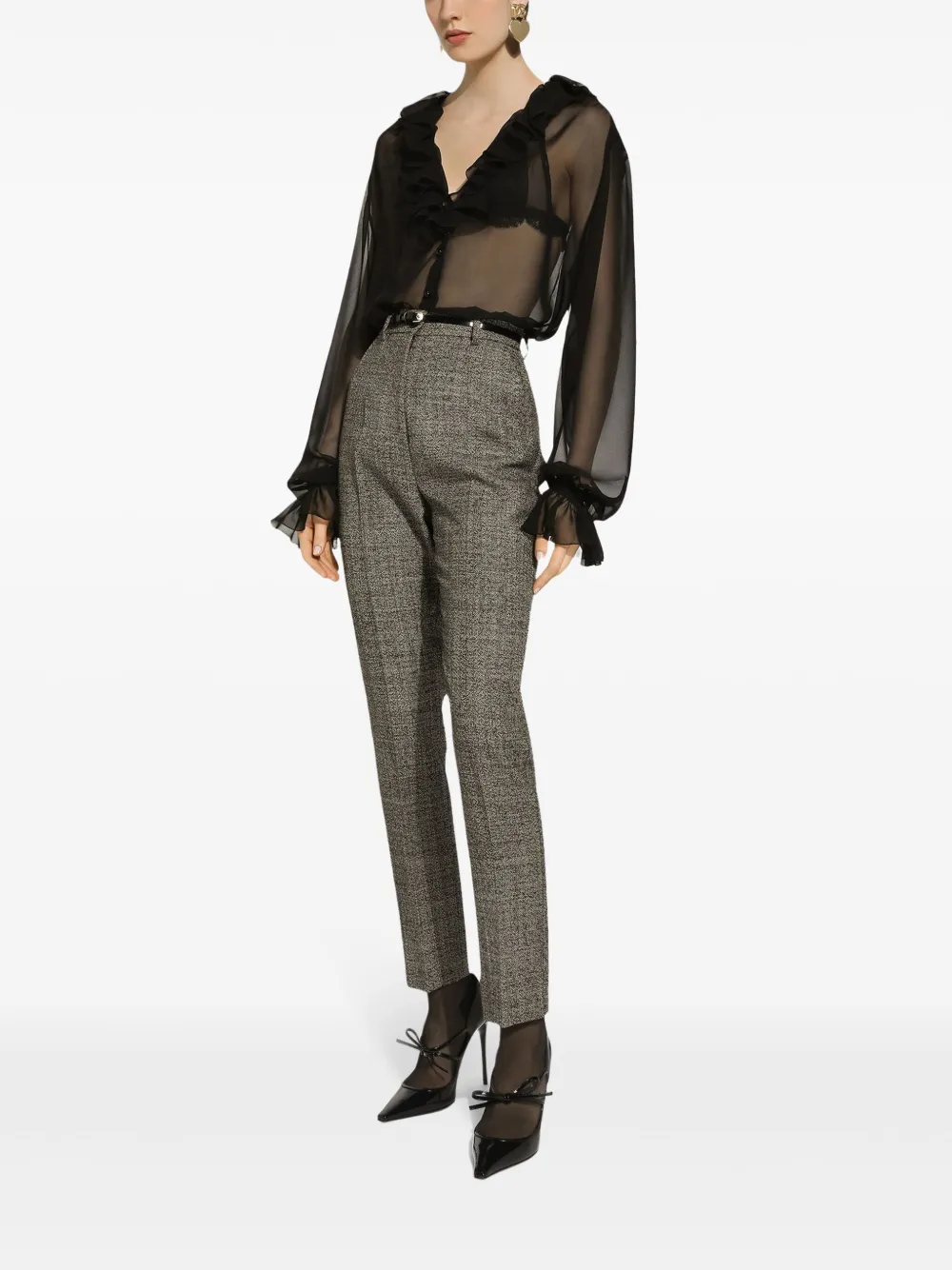 Dolce & Gabbana Virgin Wool Trousers In Grey