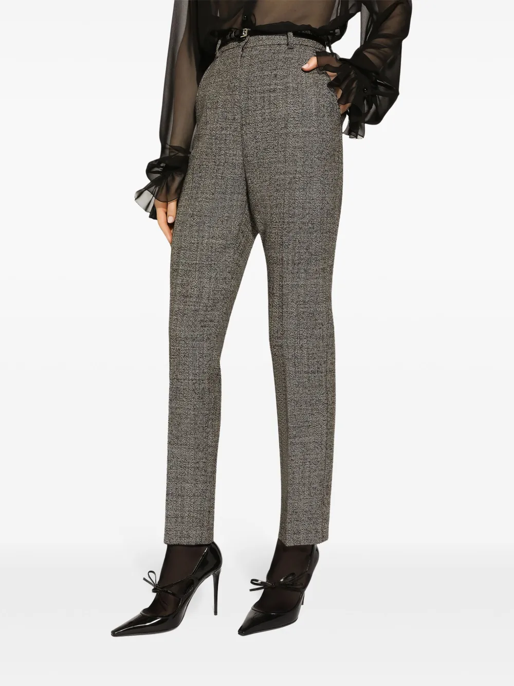 Dolce & Gabbana Virgin Wool Trousers In Grey