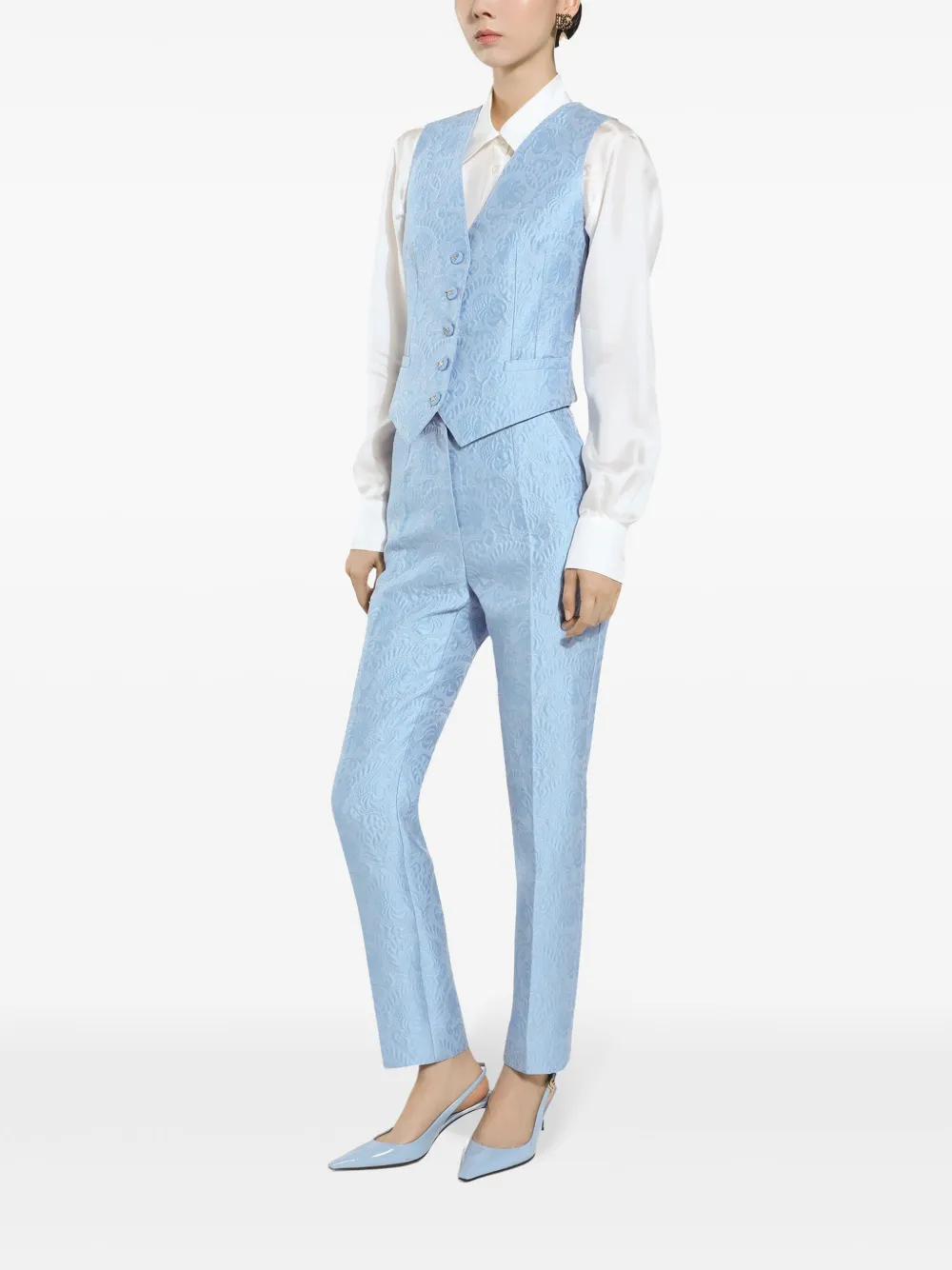 dolce&gabbana Dolce & Gabbana Pantalon met jacquard - Blauw