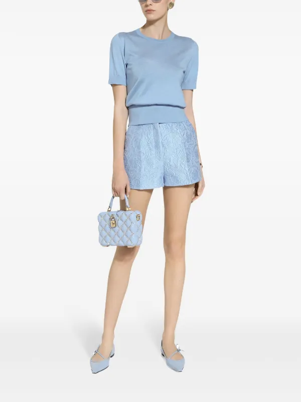 ショートパンツ DOLCE & GABBANA Woman Short Blue FTC8QDG8MM2 S9001 Dolce & Gabbana Jacquard Tailored Shorts | Blue | FARFETCH