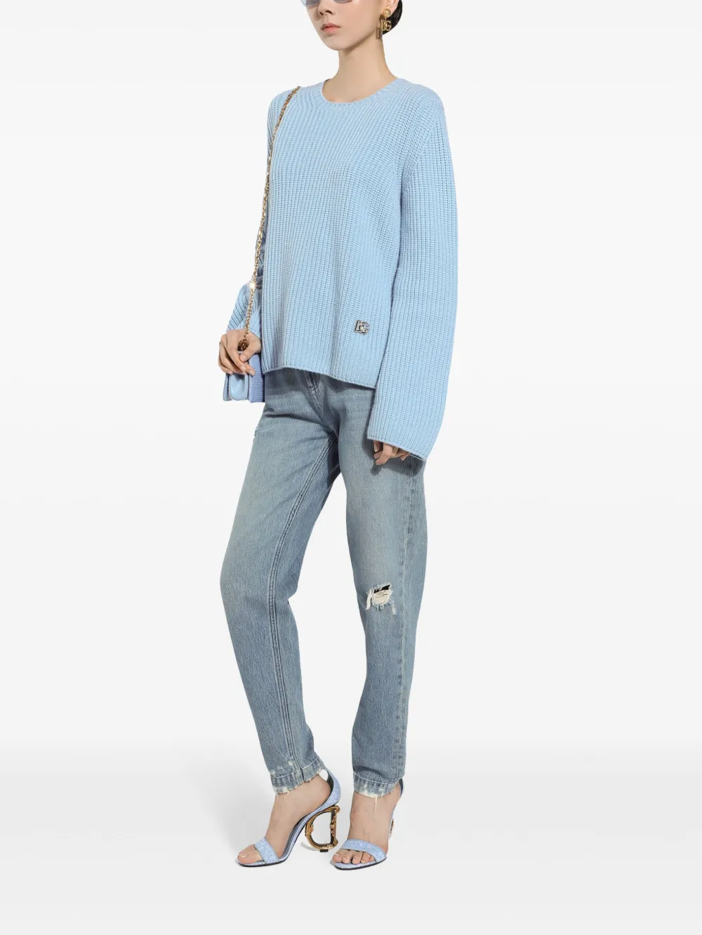 Dolce & Gabbana Jeans met gerafeld detail Blauw