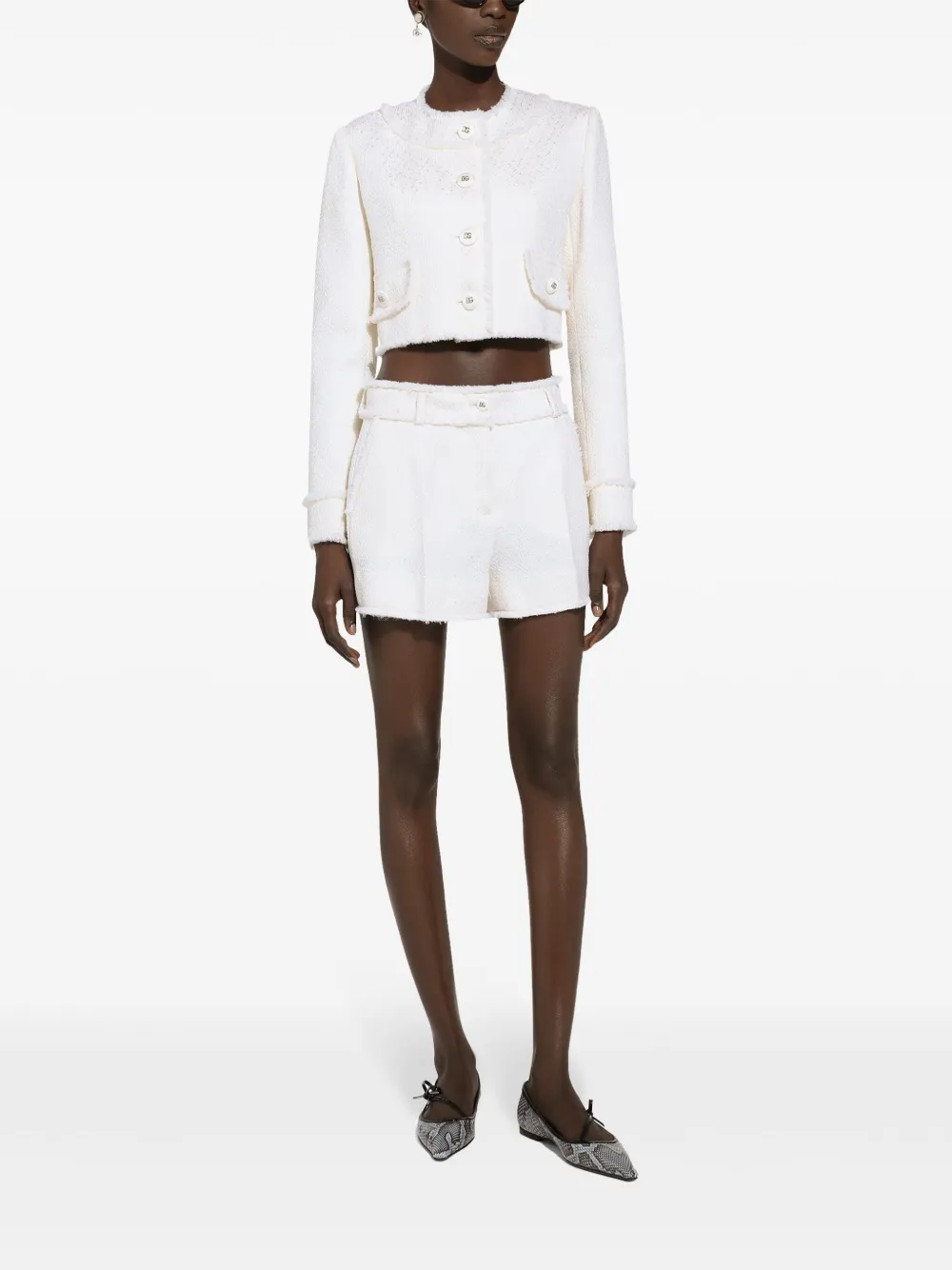 Dolce & Gabbana Formele shorts met franje Wit