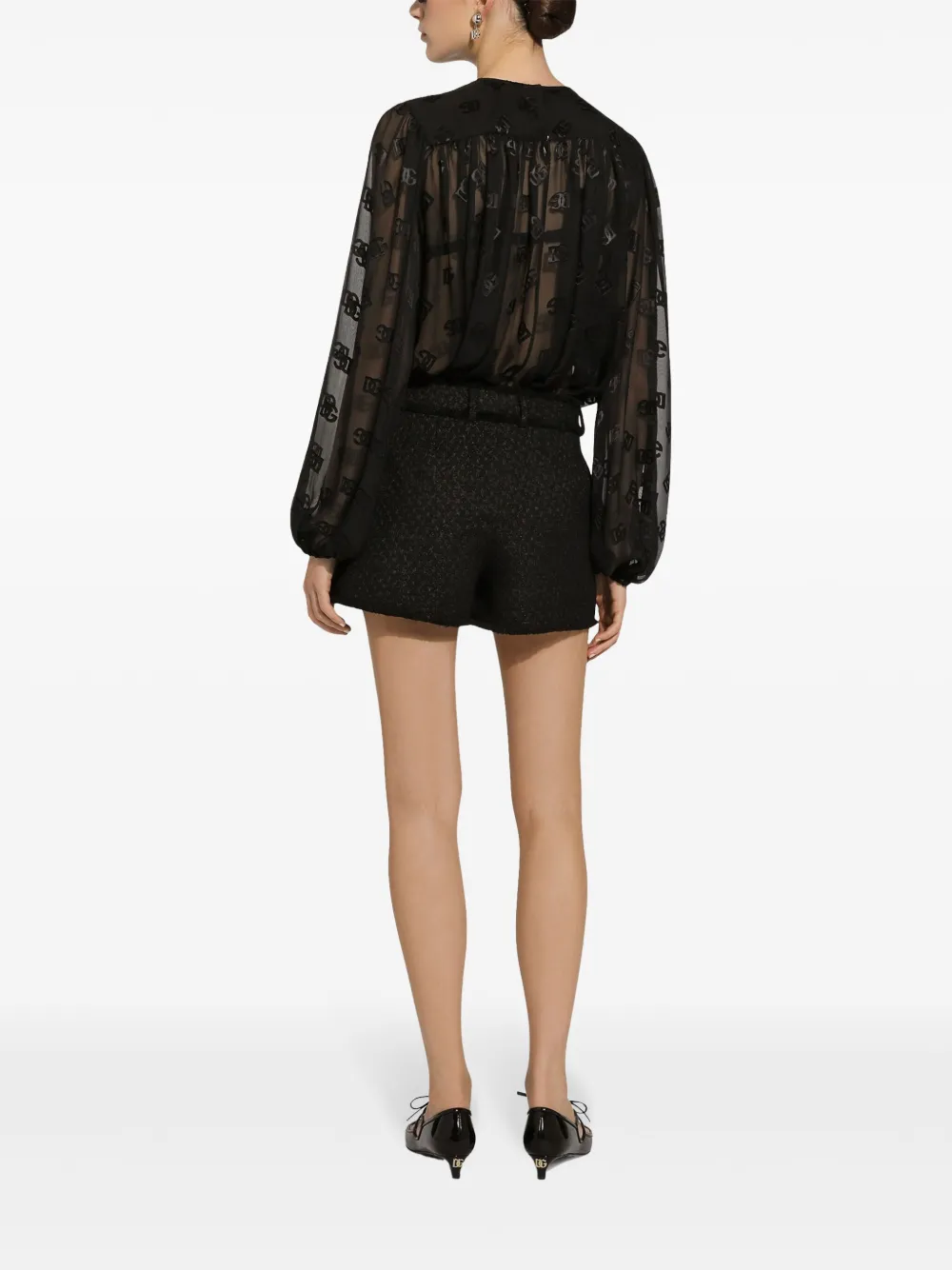 Dolce & Gabbana Frayed Detailing Tailored Shorts In Black