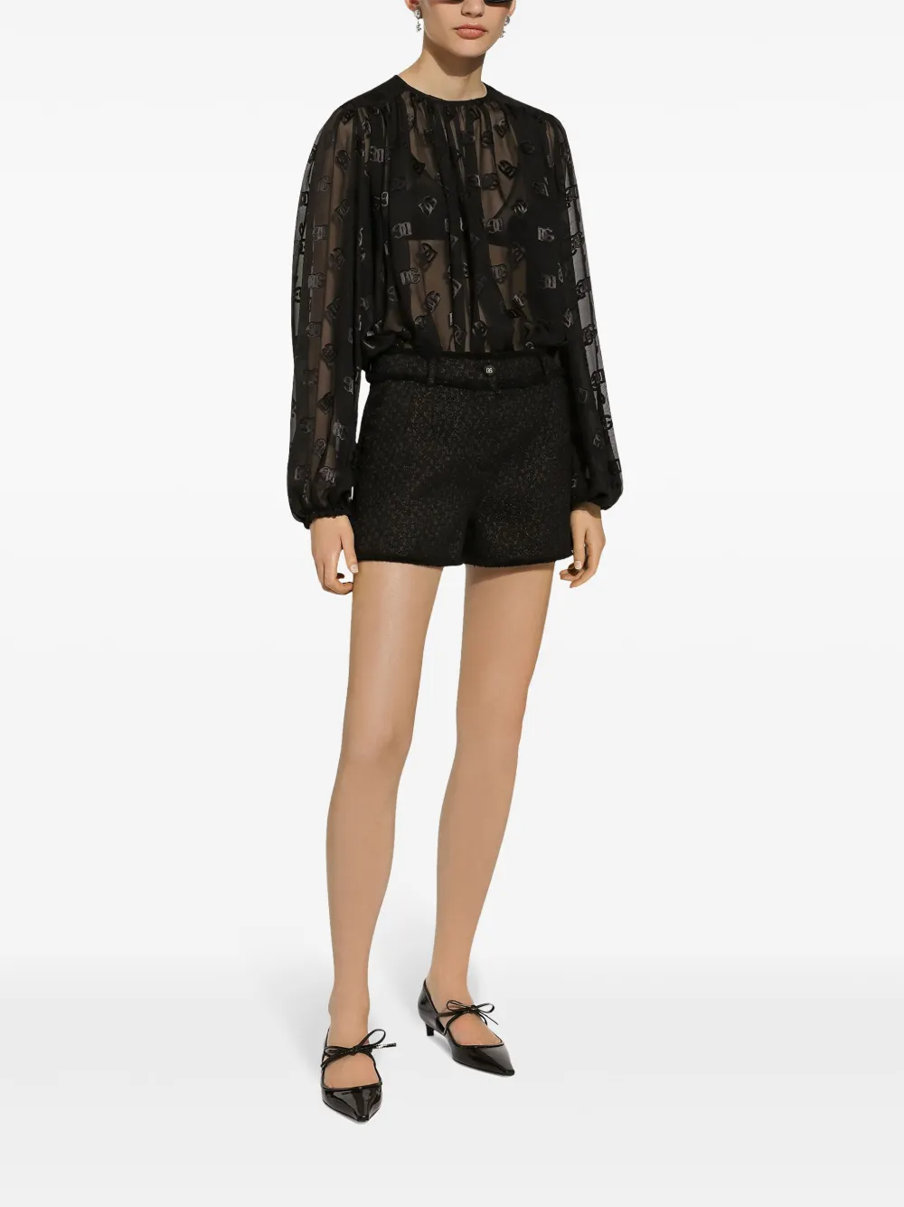 Dolce & Gabbana Frayed Detailing Tailored Shorts In Black