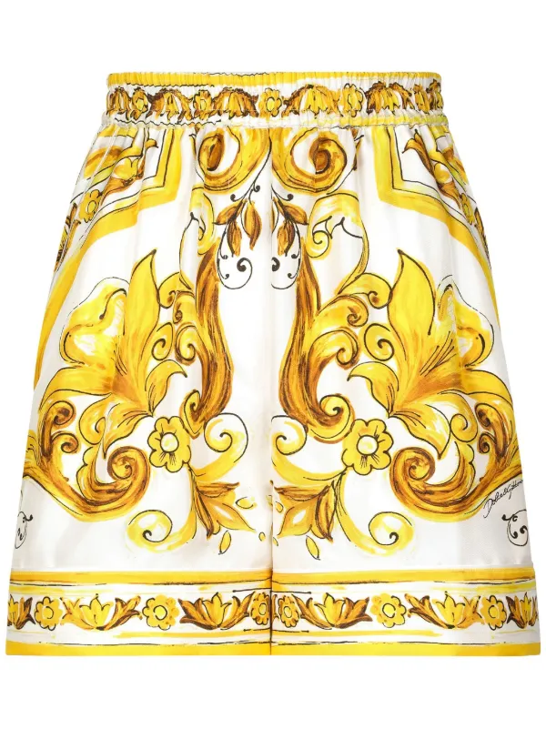 Dolce&Gabbana DGロゴ イエロー ジャカード ショートパンツ 23602359_53630230_600.jpg