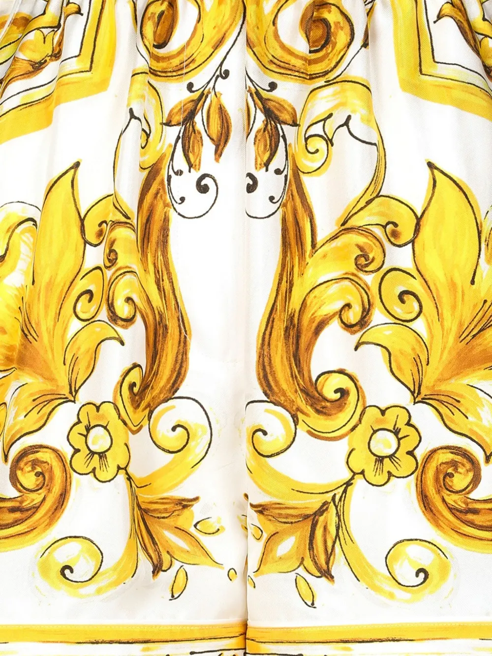 Dolce & Gabbana Zijden shorts met Majolic-print - Geel