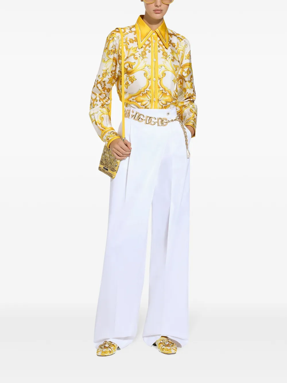 Dolce & Gabbana High waist flared broek Wit