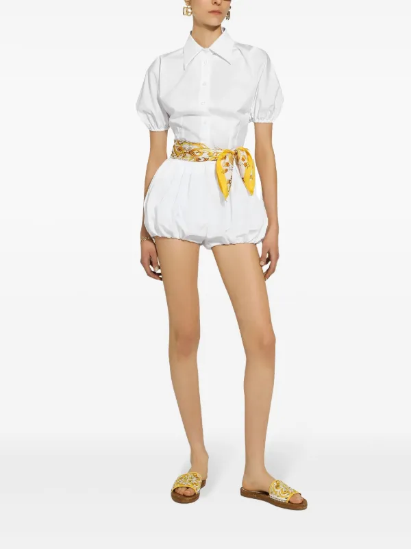 Dolce & Gabbana High-rise Cotton Shorts | White | FARFETCH