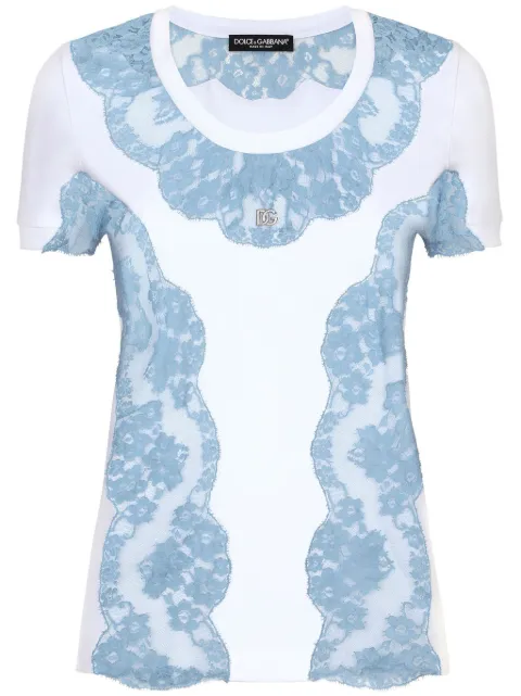 Dolce & Gabbana lace-detail short-sleeve T-shirt