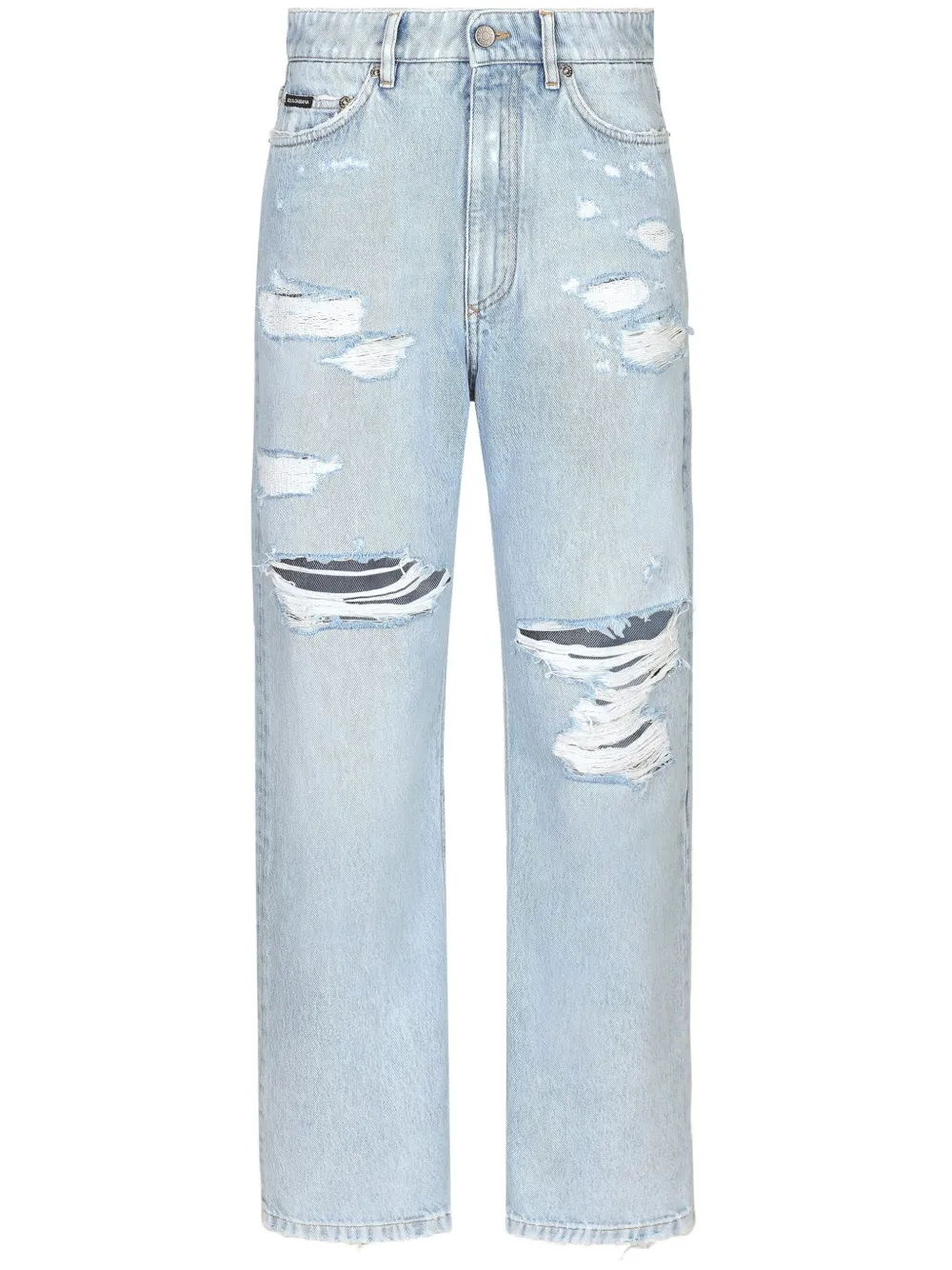 Dolce & Gabbana Gerafelde straight jeans Blauw