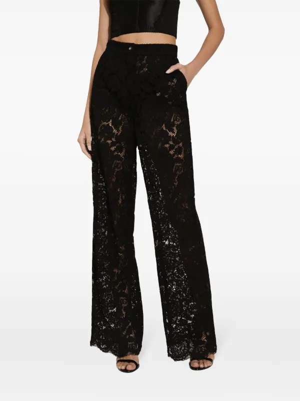 Dolce Gabbana Floral Lace Trousers Farfetch