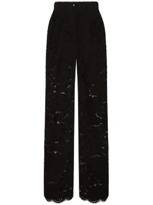 【Dolce&Gabbana】 High-riseレザーパンツ High-rise striped silk palazzo pants in yellow - Dolce