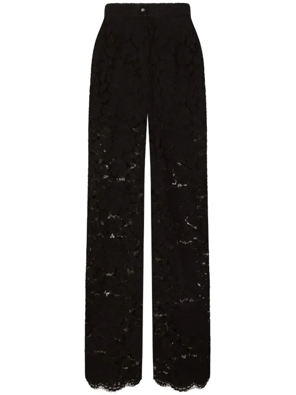 Dolce & Gabbana フローラル レース パンツ ブラック Dolce & Gabbana フローラルレース パンツ | ブラック | FARFETCH JP