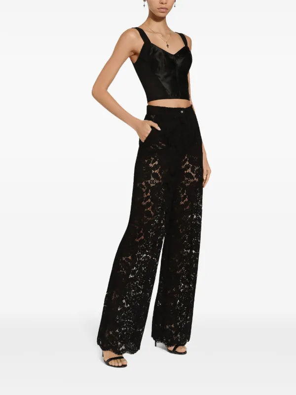 Dolce & Gabbana フローラル レース パンツ ブラック Dolce & Gabbana フローラルレース パンツ | ブラック | FARFETCH JP