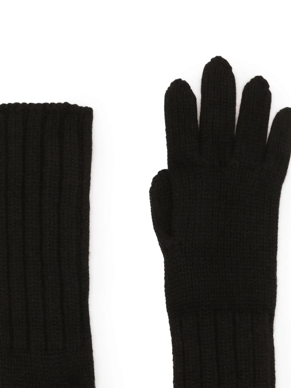 dolce&gabbana Dolce & Gabbana Ribgebreide handschoenen - Zwart