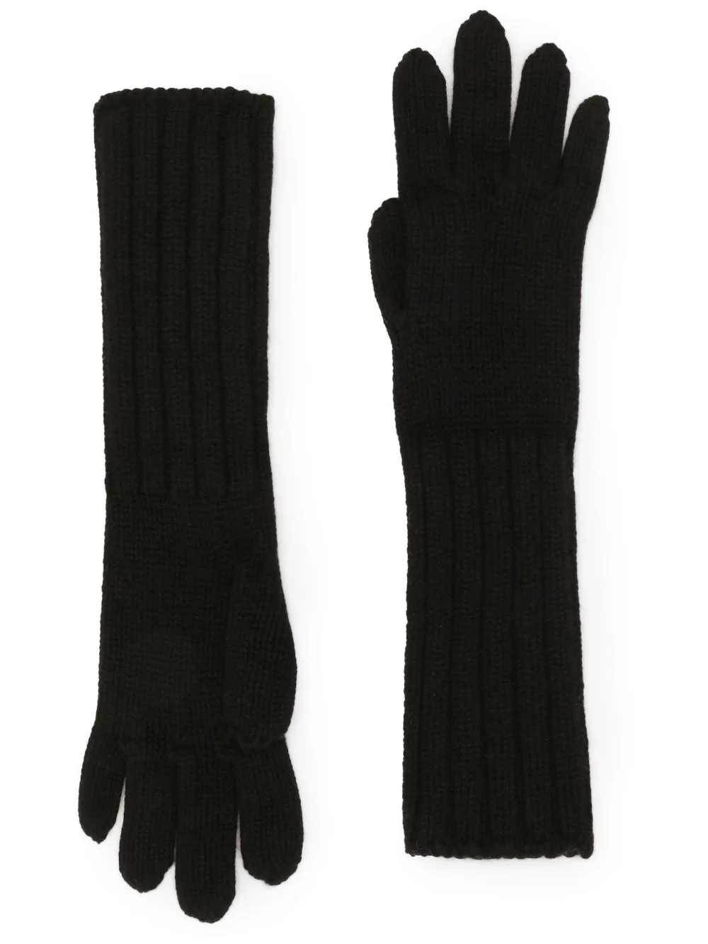 ribbed-knit gloves