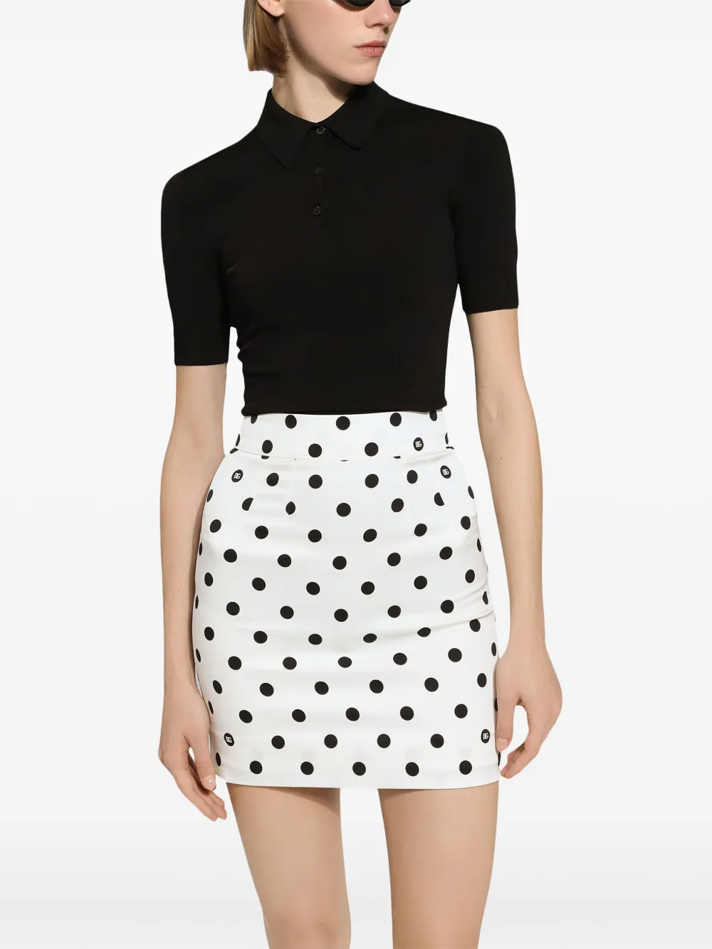 Dolce & Gabbana Fijngebreid poloshirt Zwart