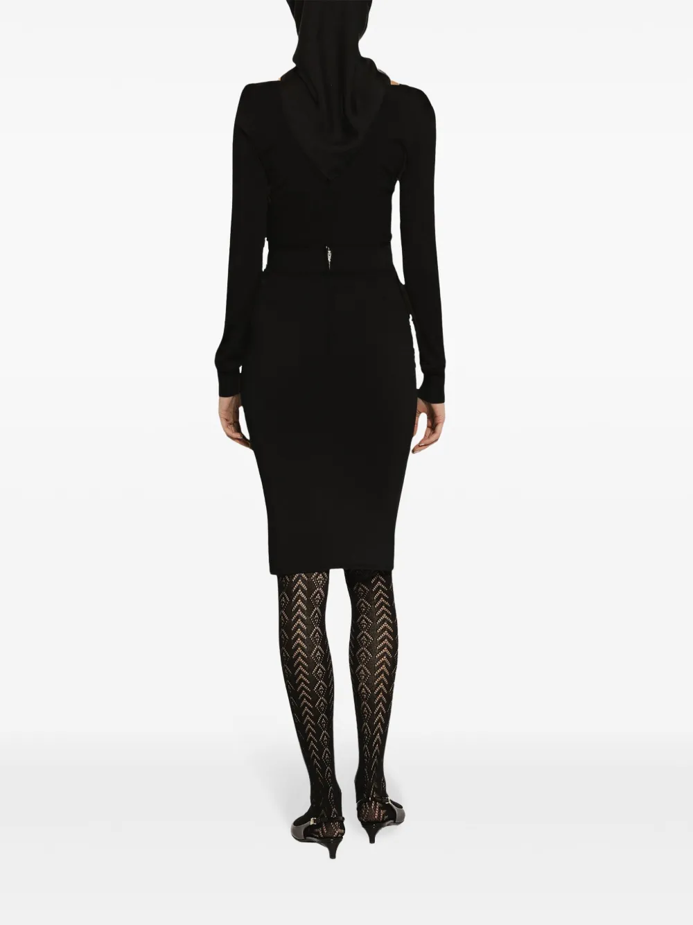 Dolce & Gabbana Black Ribbed Mini Cropped Top In Black
