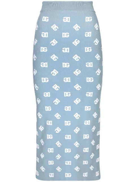 Dolce & Gabbana logo-print straight skirt