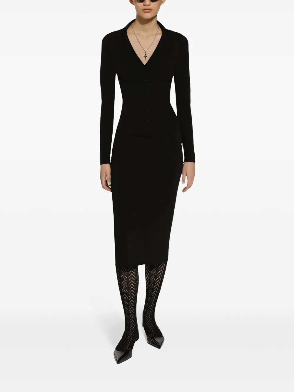 Dolce & Gabbana Kokerrok met DG-logo Zwart