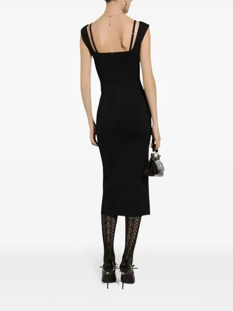 Dolce & Gabbana layered-neck midi dress FXS10TJFMEV - 3