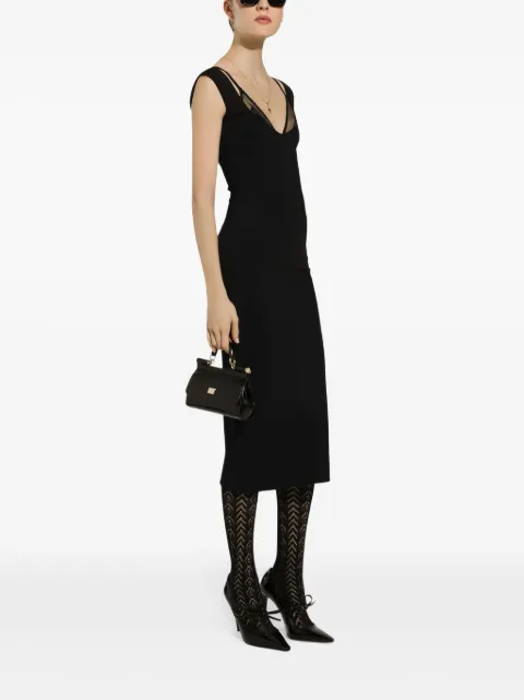 Dolce & Gabbana layered-neck midi dress FXS10TJFMEV - 2