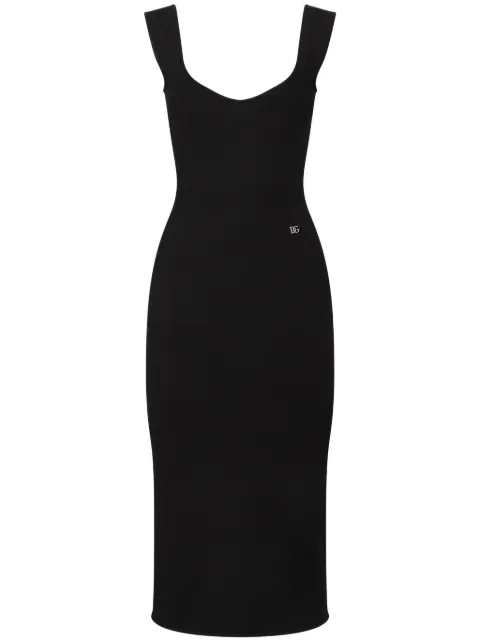 Dolce & Gabbana layered-neck midi dress FXS10TJFMEV - 0