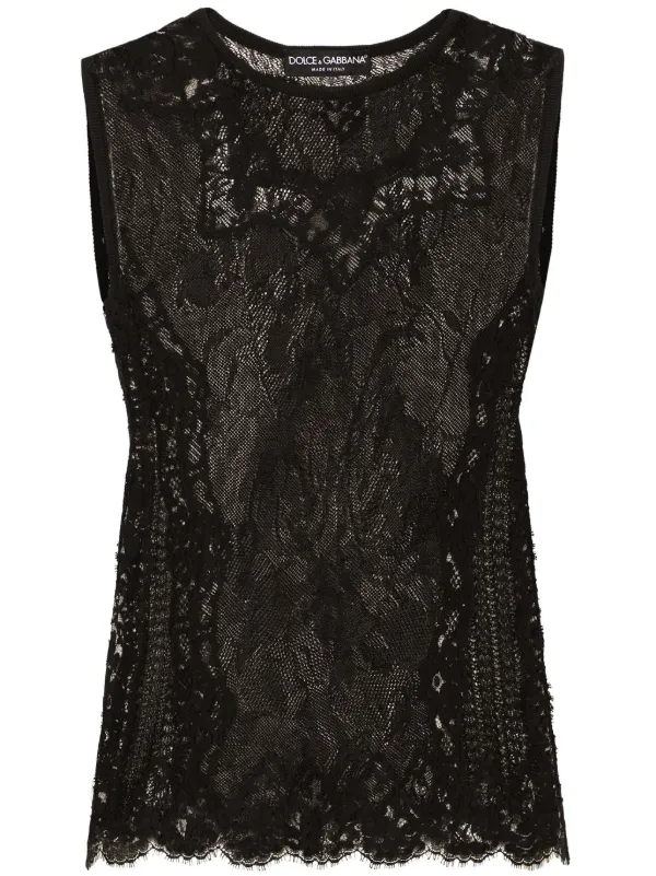 ドルチェ&ガッバーナ　レースニット Dolce & Gabbana レース ニットトップ | ブラック | FARFETCH JP