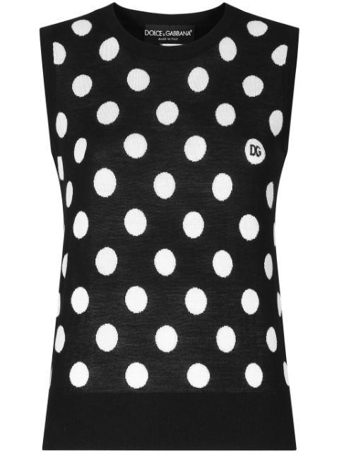 Dolce & Gabbana polka-dot knitted vest