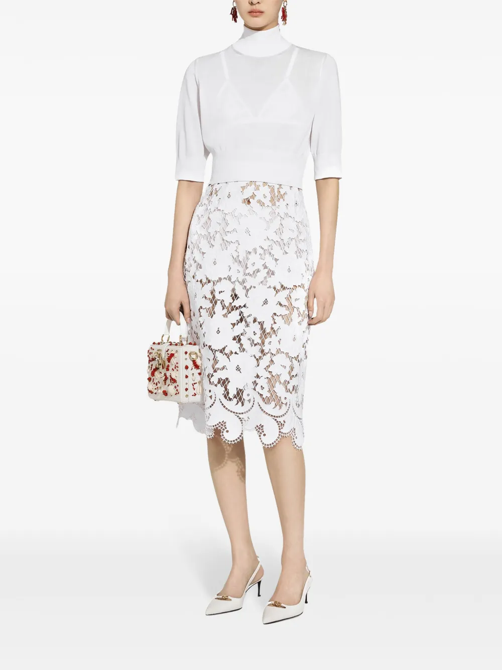 Dolce & Gabbana Cropped turtle-neck sweater - Wit