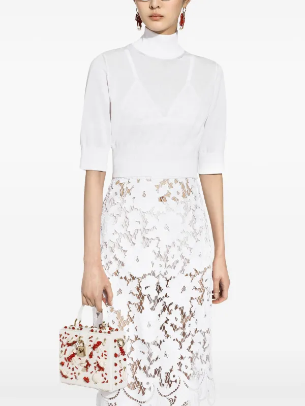 Dolce & Gabbana Cropped turtle-neck Sweater | White | FARFETCH ZA