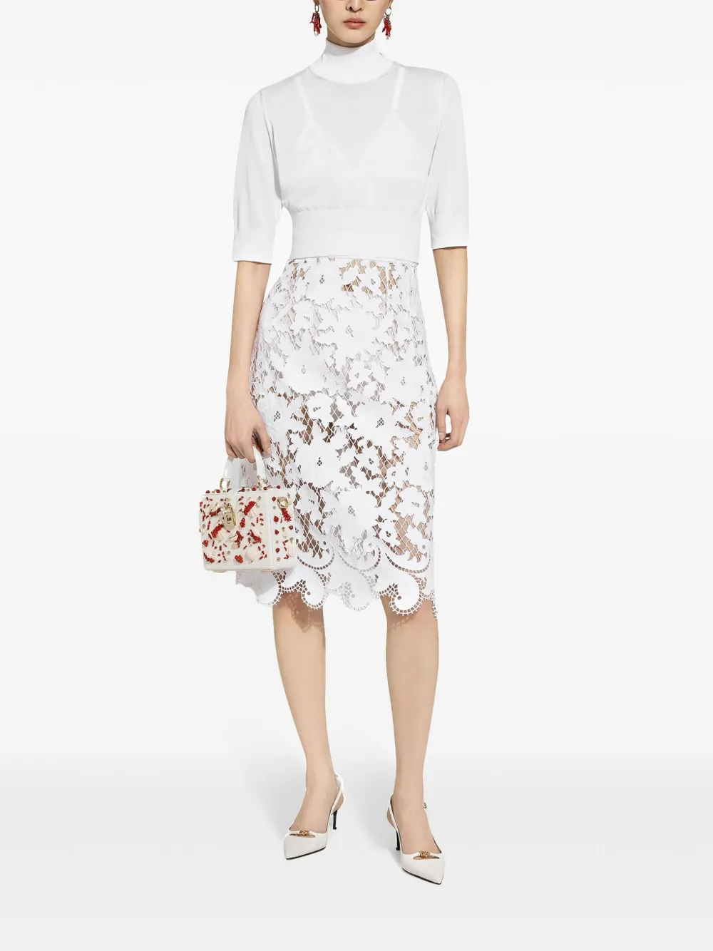 Dolce & Gabbana Coltrui met cropped mouwen Wit