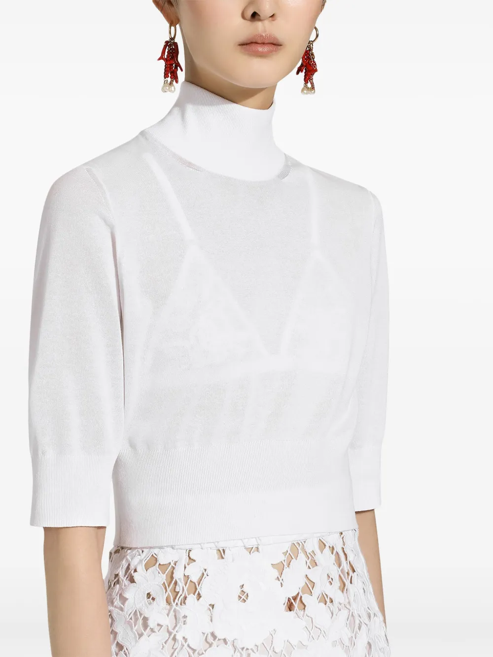 Dolce & Gabbana Coltrui met cropped mouwen Wit