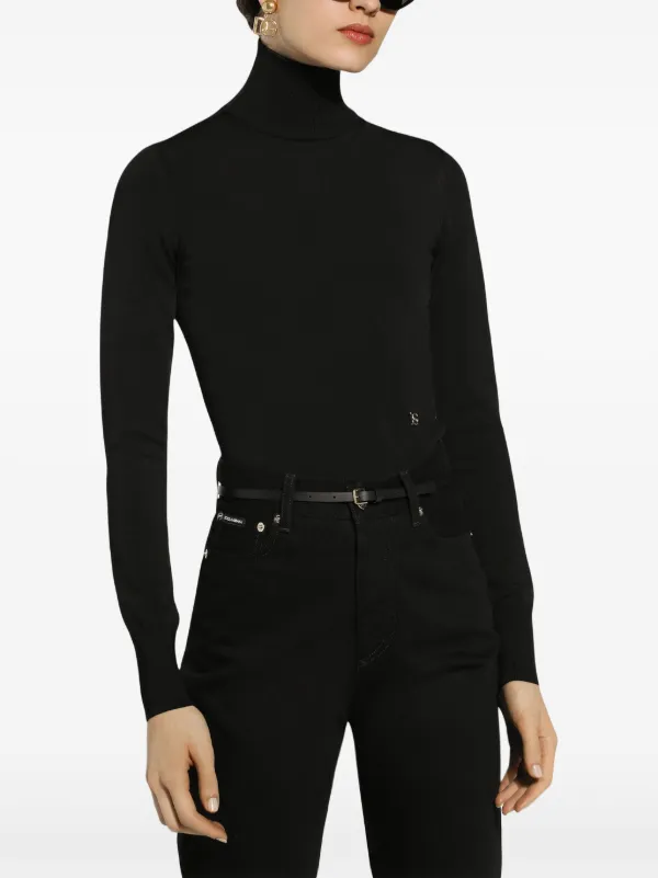 Dolce & Gabbana Ribbed Knit Turtleneck | Black | FARFETCH JO