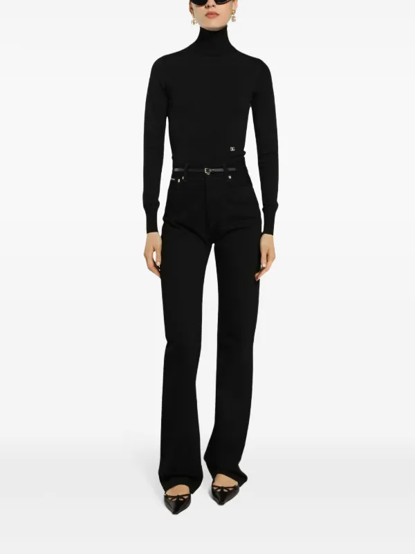 Dolce & Gabbana Ribbed Knit Turtleneck | Black | FARFETCH ZA