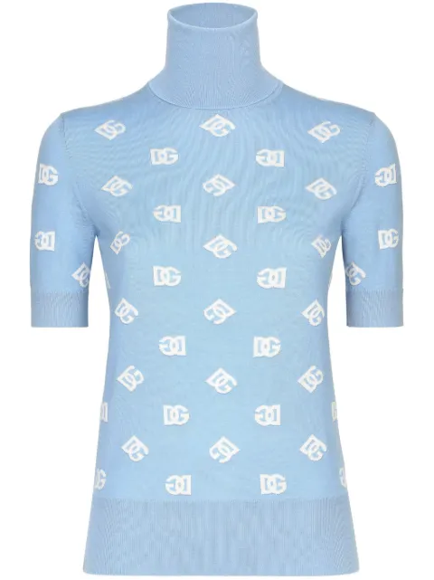 Dolce & Gabbana high neck embroidered top