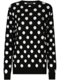 Dolce & Gabbana polka dot-pattern crew-neck jumper - Black