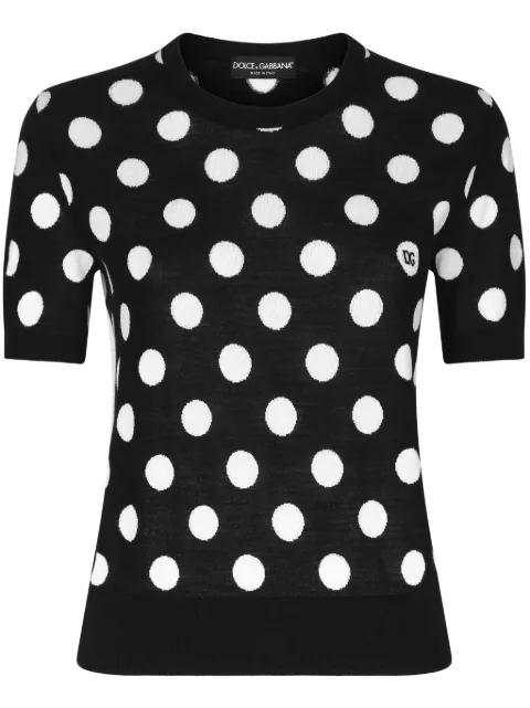Dolce & Gabbana top tejido con motivo de lunares en intarsia