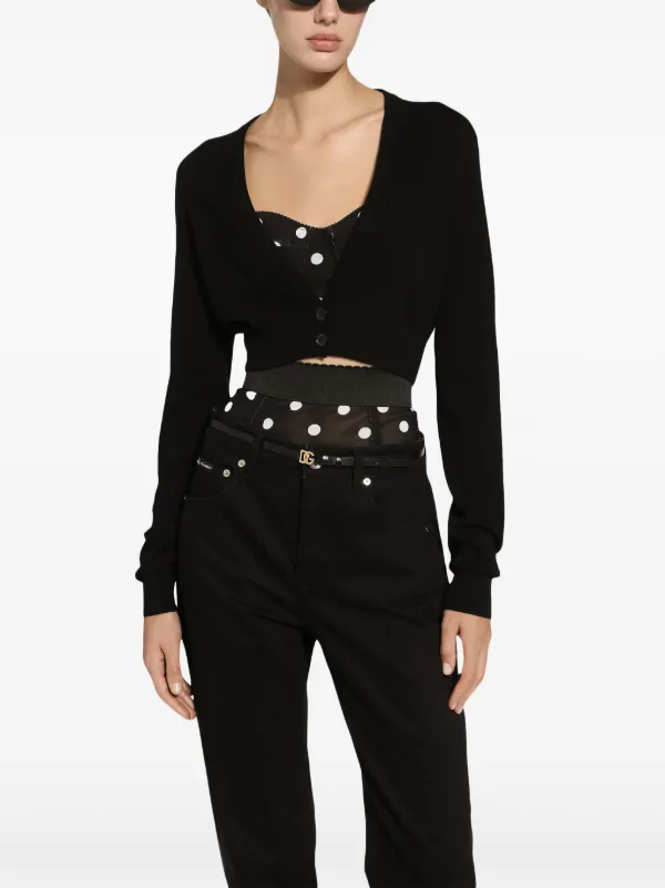 【DOLCE&GABBANA】カシミヤ クロップドカーディガン Dolce & Gabbana クロップド カーディガン | ブラック | FARFETCH JP
