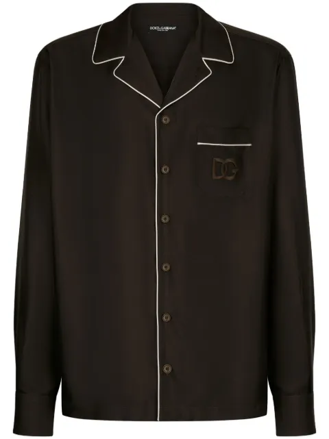 Dolce & Gabbana DG logo-embroidered silk shirt