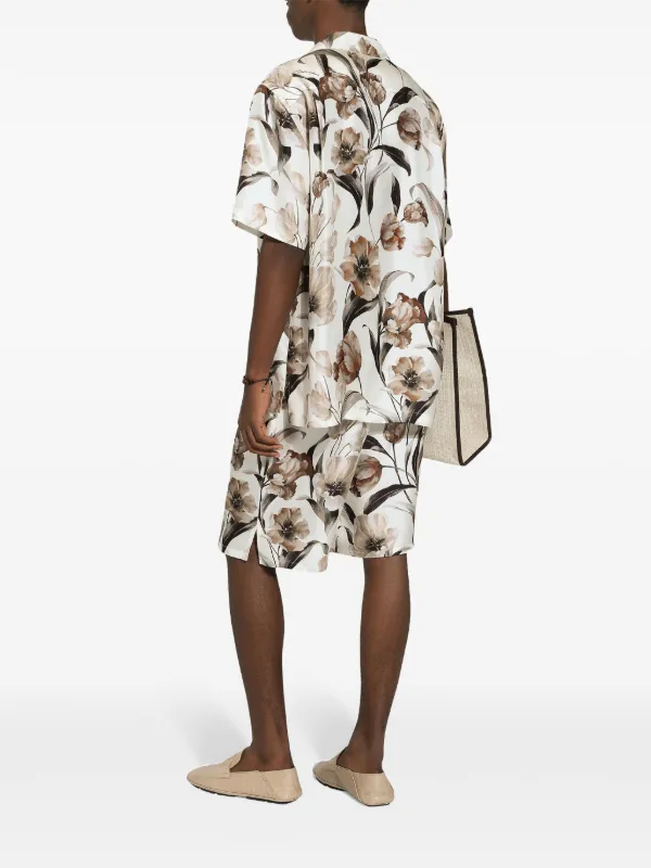 DOLCE & GABBANA シルクプリントワンピース白 サイズ38*YC81 Dolce & Gabbana - Printed silk dress White - The Corner