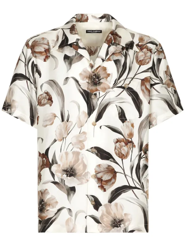 DOLCE & GABBANA シルク Majolica-print silk twill hawaii shirt in Multicolor for Men