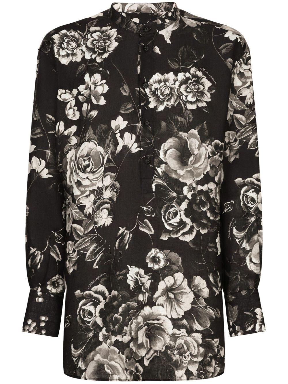 Dolce & Gabbana Overhemd met bloemenprint Zwart