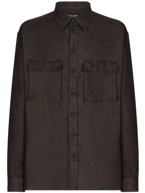 Dolce & Gabbana flap-pocket linen shirt