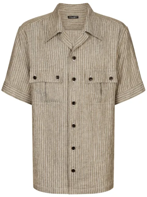 Dolce & Gabbana pinstriped linen shirt