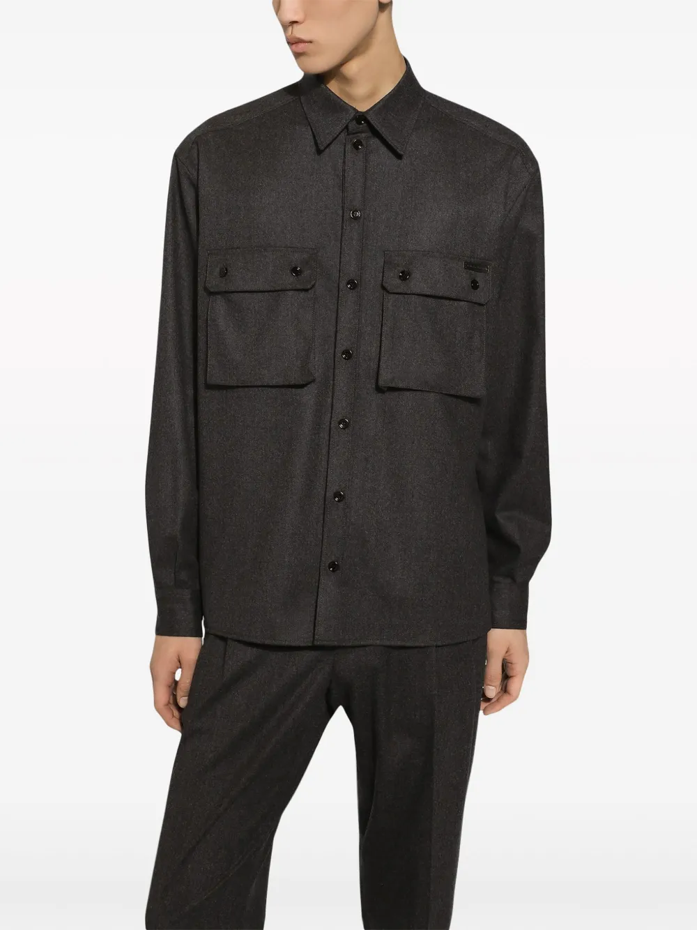 Dolce & Gabbana Wollen overhemd Grijs